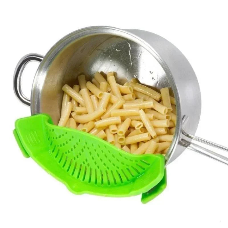 Clip On Strainer Silicone for All Pots and Pans Meat Vegetables Fruit Silicone Kitchen Colander